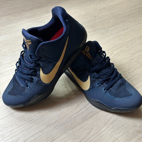 Nike Kobe 11 XI Mambacurial Mens 10.5 Navy Blue Gold 836183-447 Bryant Basketbal main image 5